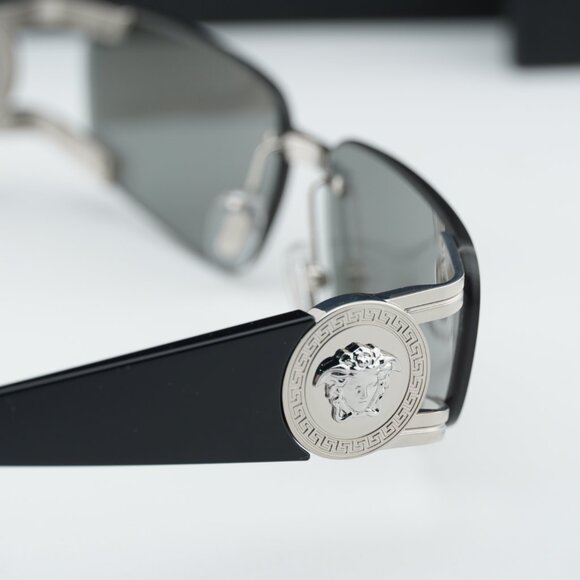 Versace VE2291 10016G Rectangle Sunglasses – Silver/Grey